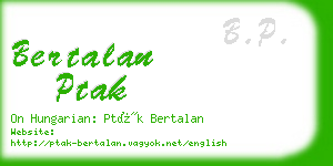 bertalan ptak business card